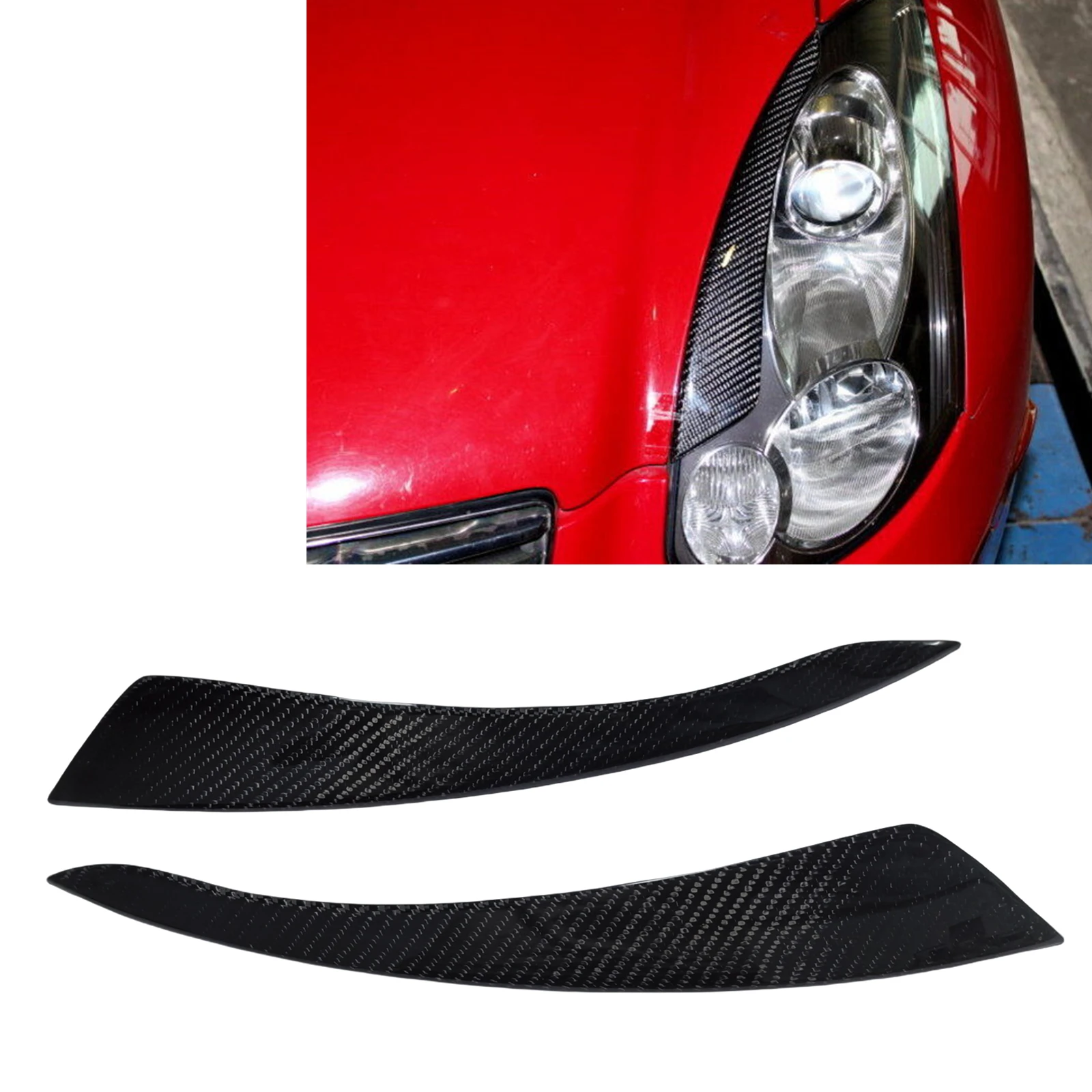 Headlight Eyebrow Headlamp Eyelid Trim For Infiniti G35 Coupe 2003-2006 2-Door Carbon Fiber Car Front Head Light Lamp Cover Brow