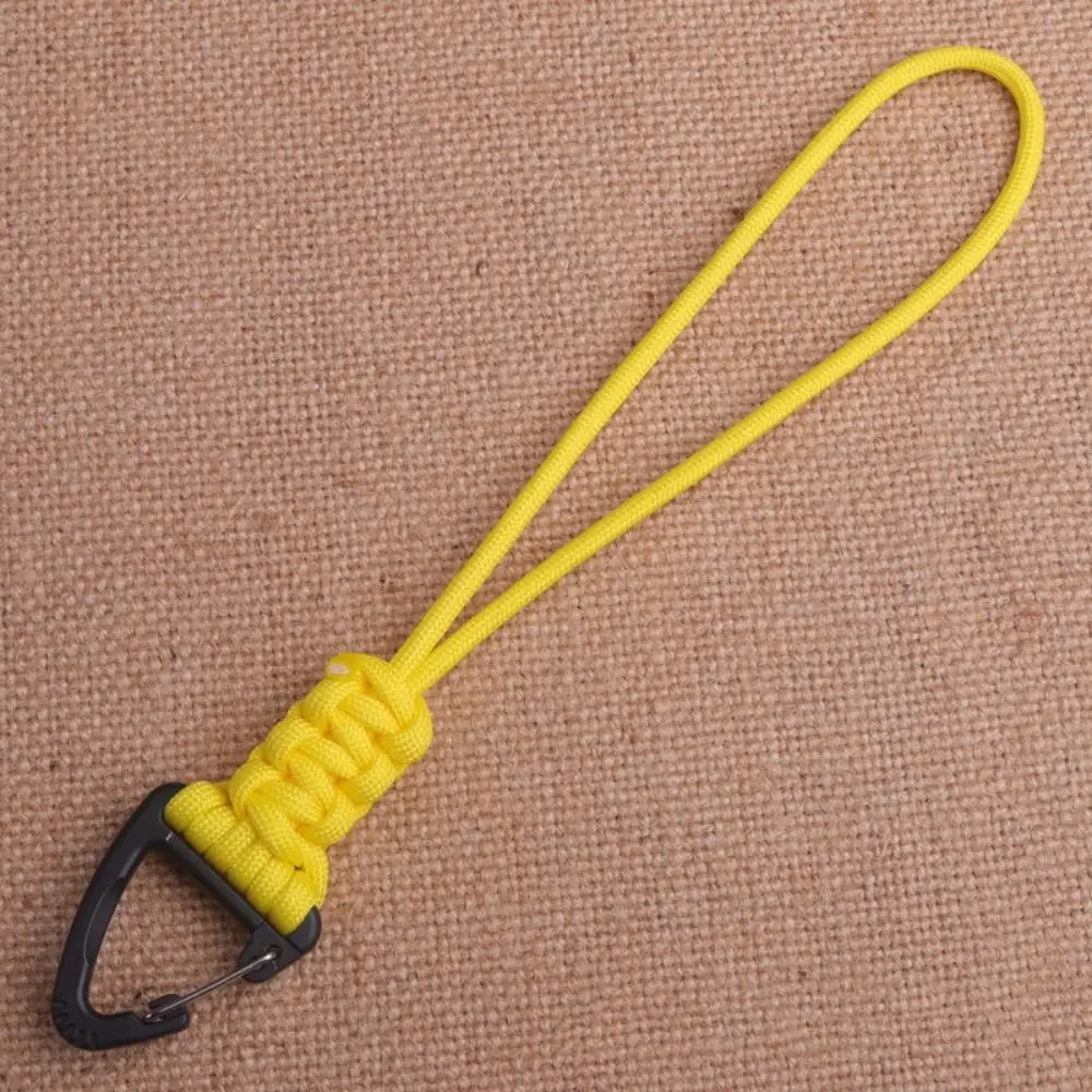 Triangle Buckle Paracord Keychain High Strength Anti-lost Braided Woven Keychain Stable Multifunctional Parachute Cord Carabiner