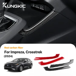Real Soft Carbon Fiber Sticker For Subaru Crosstrek 2024 Impreza 2024 Car Wireless Charger Side Panel Interior Trim Accessories