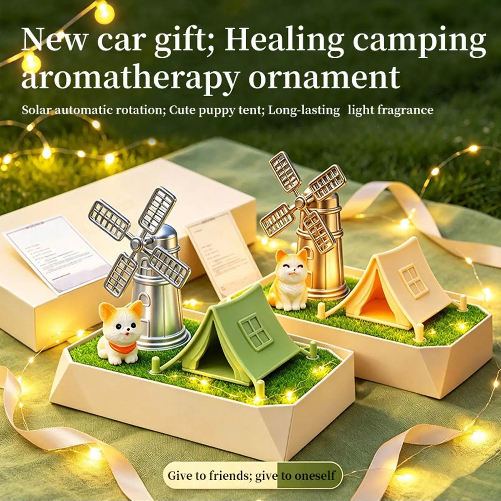Solar Car Air Freshener Windmill Shaped Solar Powered Rotating Scent Car Odor Eliminator For Vehicle Truck SUV RV Interior