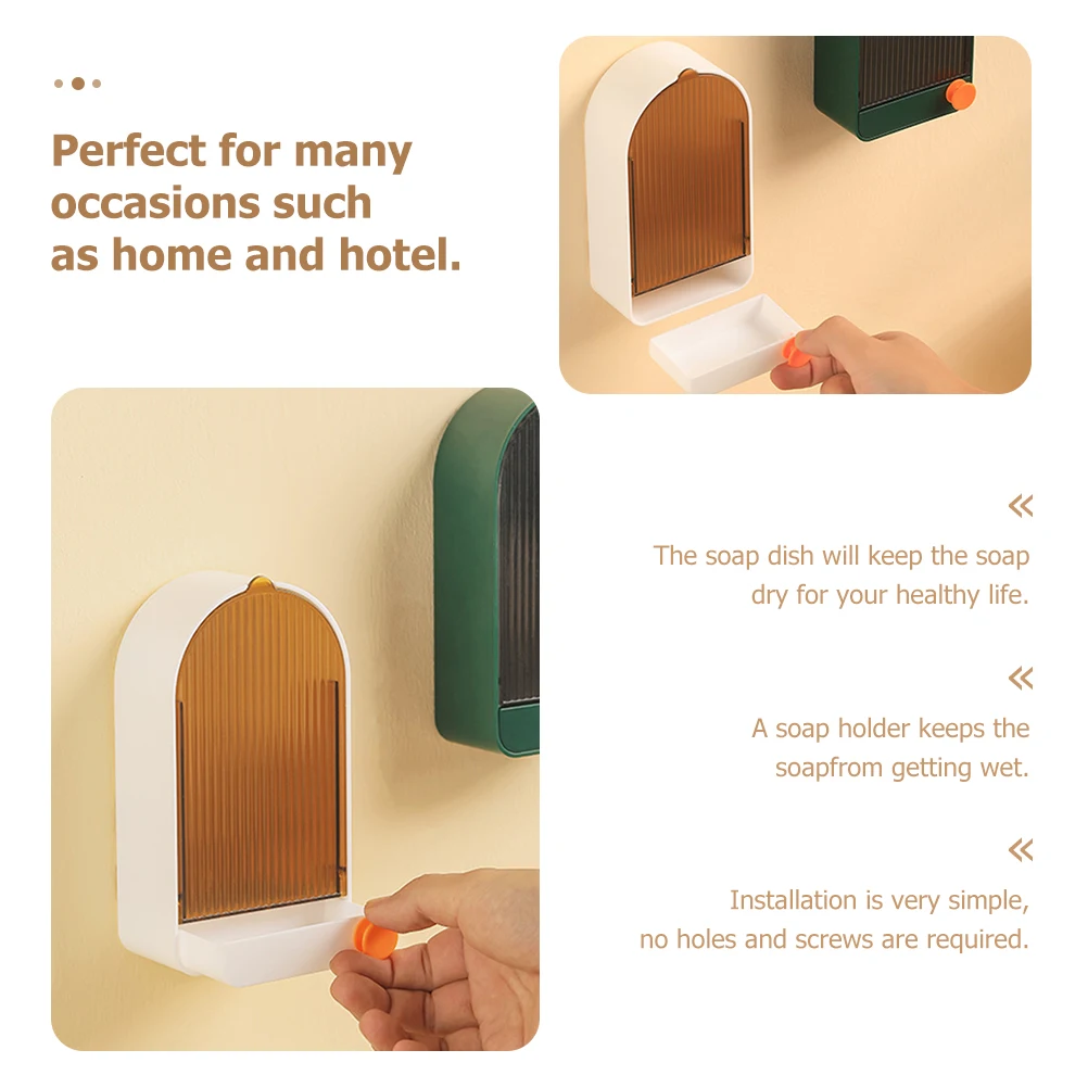 

Lidded Waterproof Dish Tray Holder Bathroom Holder Dish For Hanging Soap Box Bathroom Home Draining Soap Box Use