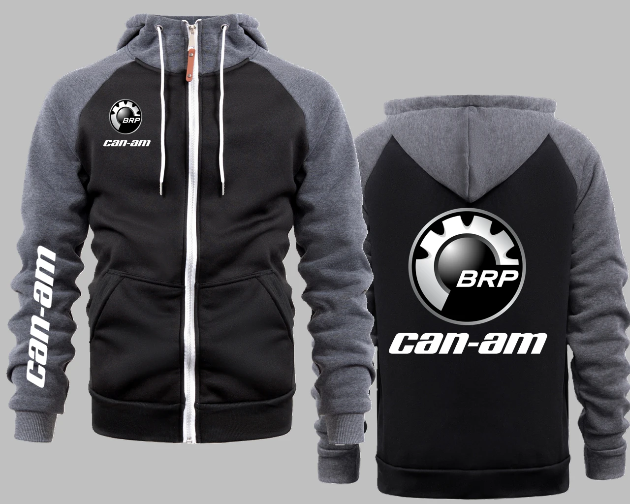 CAN-AM BRP Moletom Masculino com Zíper Can-Am Off-Road BRP ATV Moto Casaco Masculino com Capuz Jaqueta Moletom Can-Am Casual