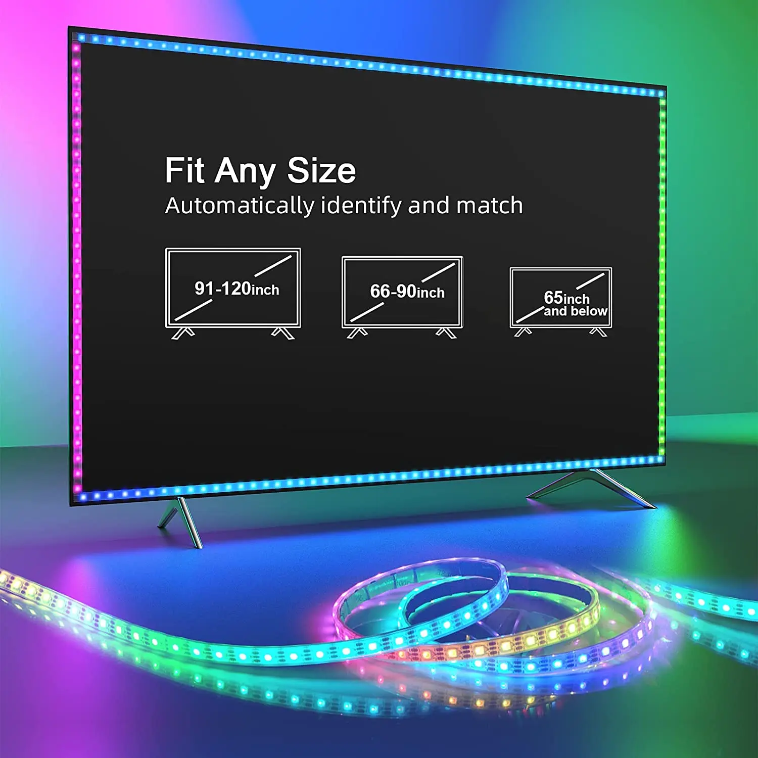 2025 Trending TCWin 60-120 Inch RGBIC Smart LED Strip Lights Alexa WiFi App Compatible for Bedroom DIY Multiple Colors Color