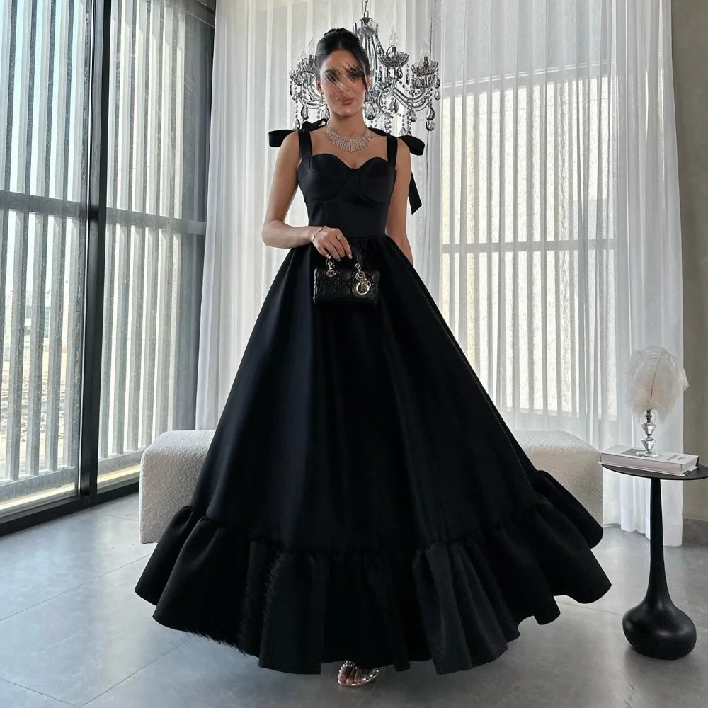 

Satin Long Evening Dresses For Sexy Women 2024 정장원피스 Vestidos de festa Elegant Spaghtti Strap Formal Solid Cocktail Party Gown