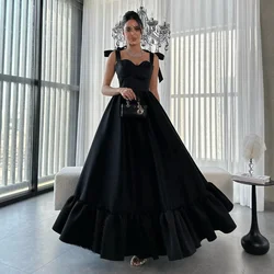 Satin Long Evening Dresses For Sexy Women 2024 정장원피스 Vestidos de festa Elegant Spaghtti Strap Formal Solid Cocktail Party Gown