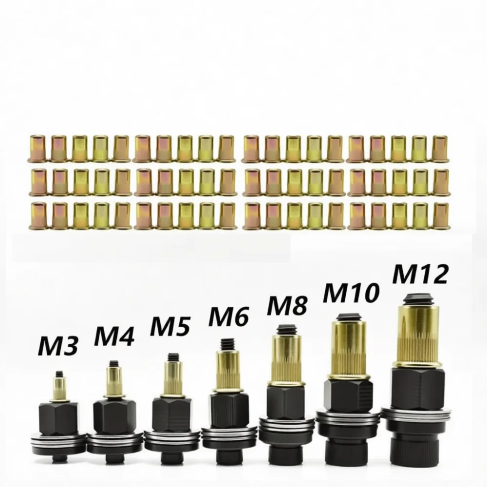 Heavy Duty Rivet Nut Tool M3 M12 Threaded Riveter Manual Kit For Metal Thin Wall Pipes Repair Hardware Industrial Utility