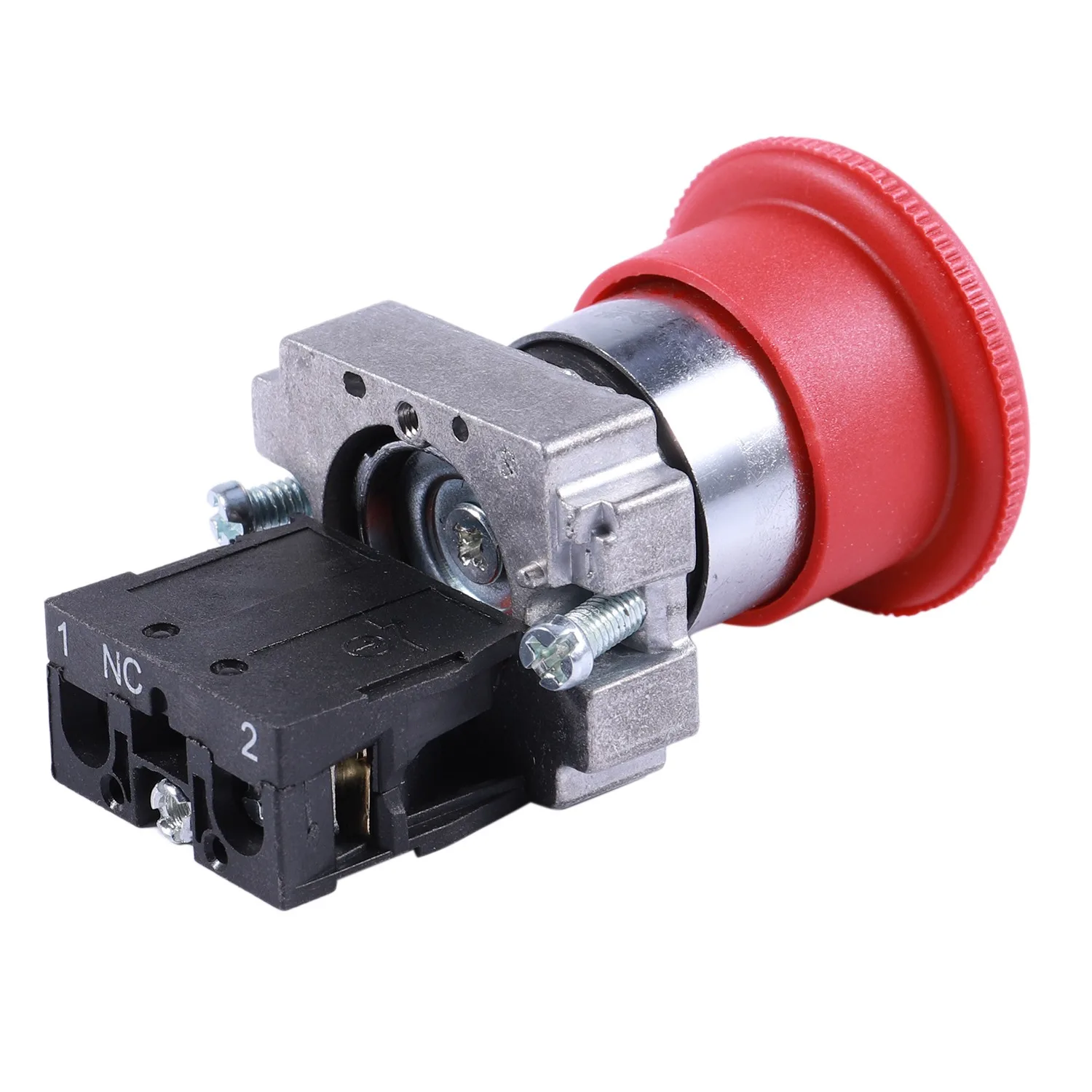 22mm NC Red Mushroom Emergency Stop Push Button Switch 600V 10A ZB2-BE102C XB2-BS542X1