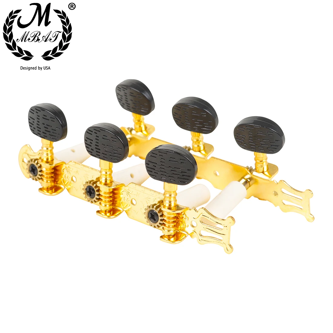 Open-Back Classical Guitar Tuning Pegs Gold Premium Metal Machine Heads Vintage-Style Open-Gear Tuners for Nylon String Guitars