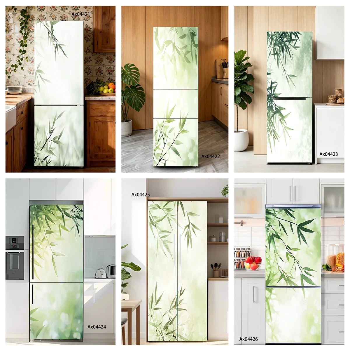 Minimalist Pastel Misty Oriental Ink Art Fridge Wrap Stickers Waterproof Aesthetic Vinyl Sticker