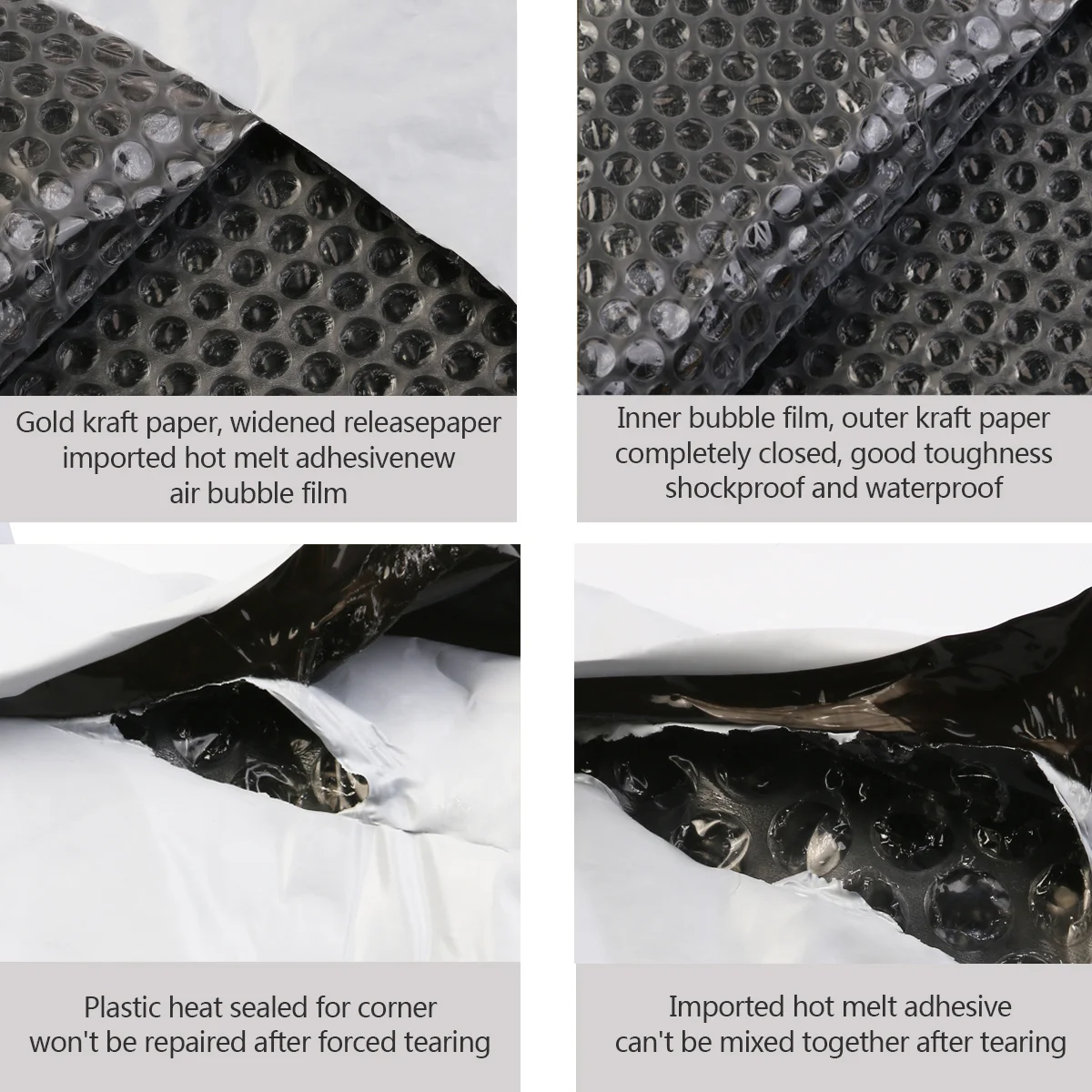 25 Pcs Bubble Shipping Envelopes Co-extruded Film Bags Packaging Custom Mailers Clothes Zipper