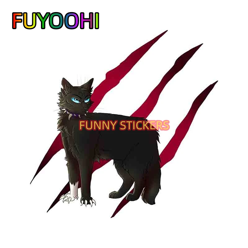 

FUYOOHI Warrior Cat Car Sticker Funny Scratch-Proof Decal Waterproof Windshield Bumper Motorcycle Decoration