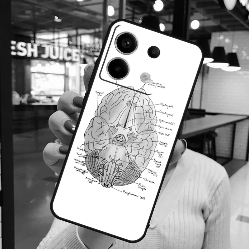 Anatomy Brain Case For Xiaomi Redmi Note 11 9 10 12 13 Pro Plus 9S 10S 11S 12S Remdi 13 12 C 9C 10C Cover