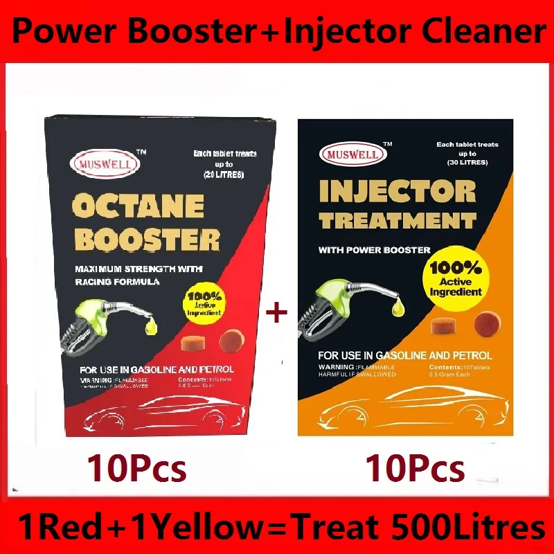 Pack Sale: Octane Booster+Fuel Treatment Maximum Strength Power Booster Faster Acceleration Fuel System Injector Cleaner