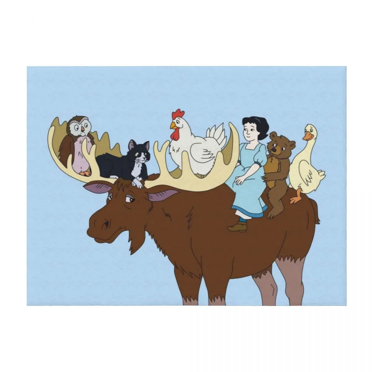 

Little Bear and Friends on a Moose Art Throw Blanket cosplay anime Plaid Soft Sofa Throw Blankets