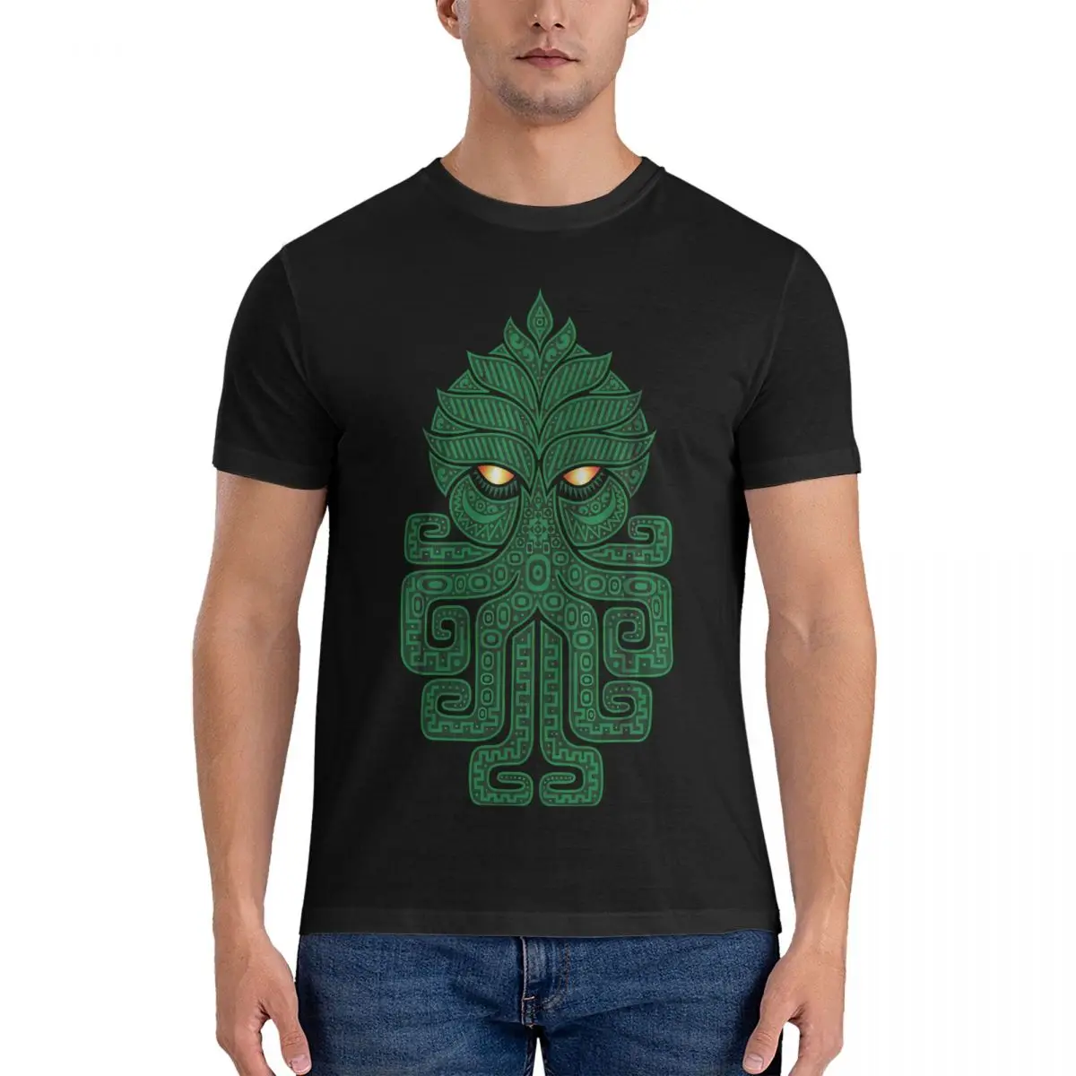 Design T-Shirt for Men Cthulhu Vintage Cotton Tees O Neck Short Sleeve T Shirt Graphic Clothes