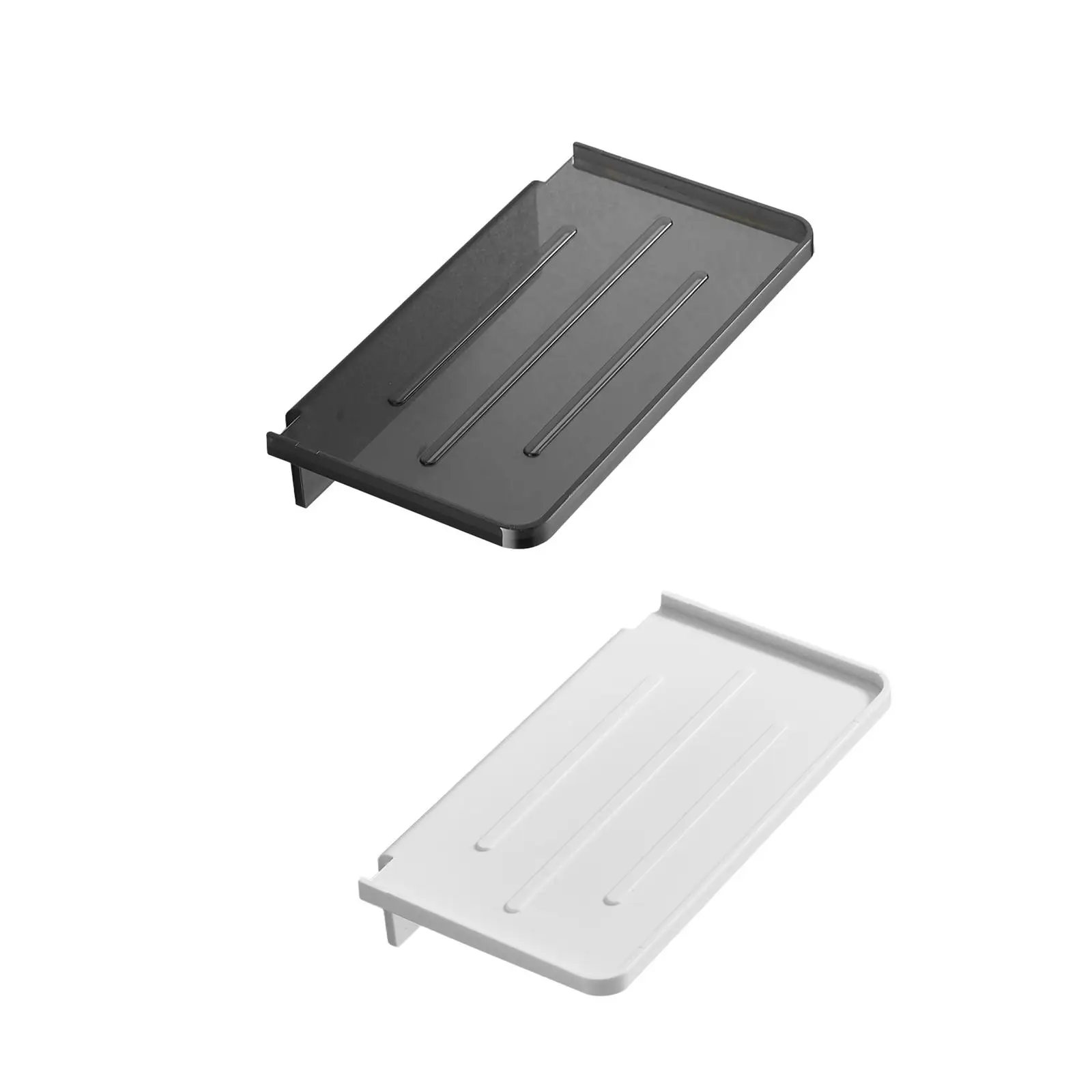Floating Wall Shelves for Bathroom Phone Holder Toilet Paper Storage Rack No Punching ABS Tray for Bedside Kitchen Office view 5