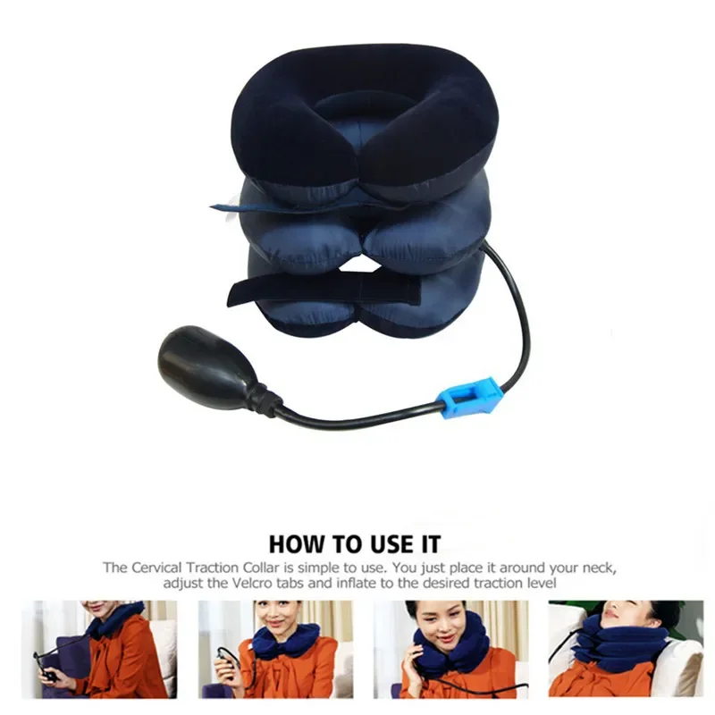 Neck Stretcher 3/4Layer Inflatable Collar Cervical Neck Traction Correction Device Cervical Support Neck Massage Instrument