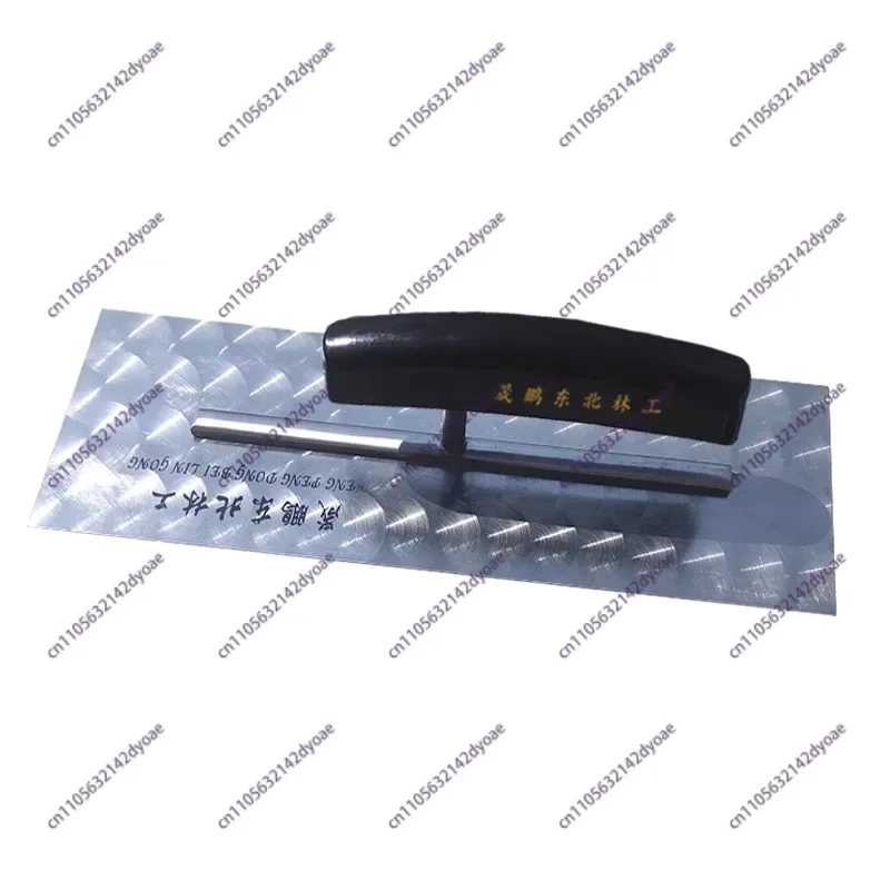 0.6mm Thick Manganese Steel Masonry Hand Trowel with Wooden Handle，Drywall Concrete Finishing Building Tool