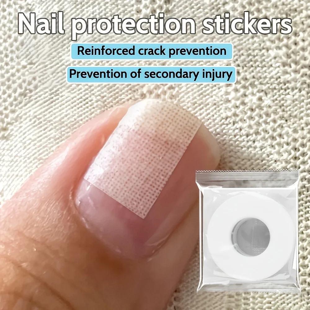 1pc/2pcs Nail Protection Stickers, Breathable and Waterproof Reinforcement Surface to Prevent Breakage, Nail Biting, and Chewing