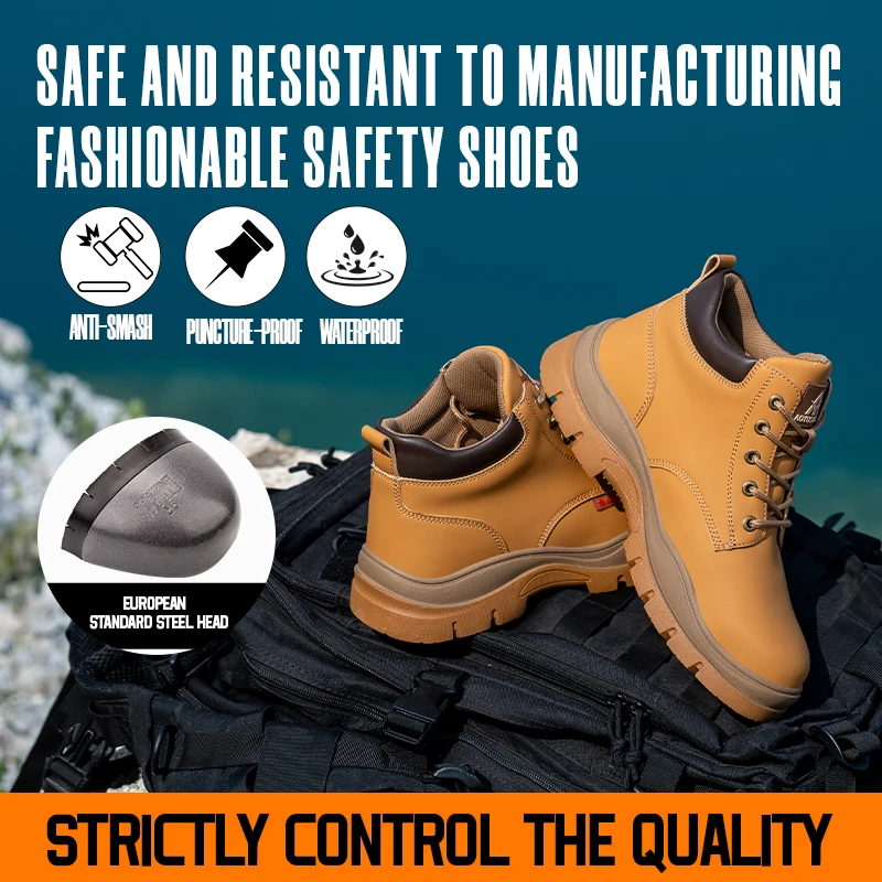 New Safety Boots Men Work Indestructible Shoes Sneakers Steel Toe Protective Boots Anti-smash Anti-puncture Work Tactical Boots