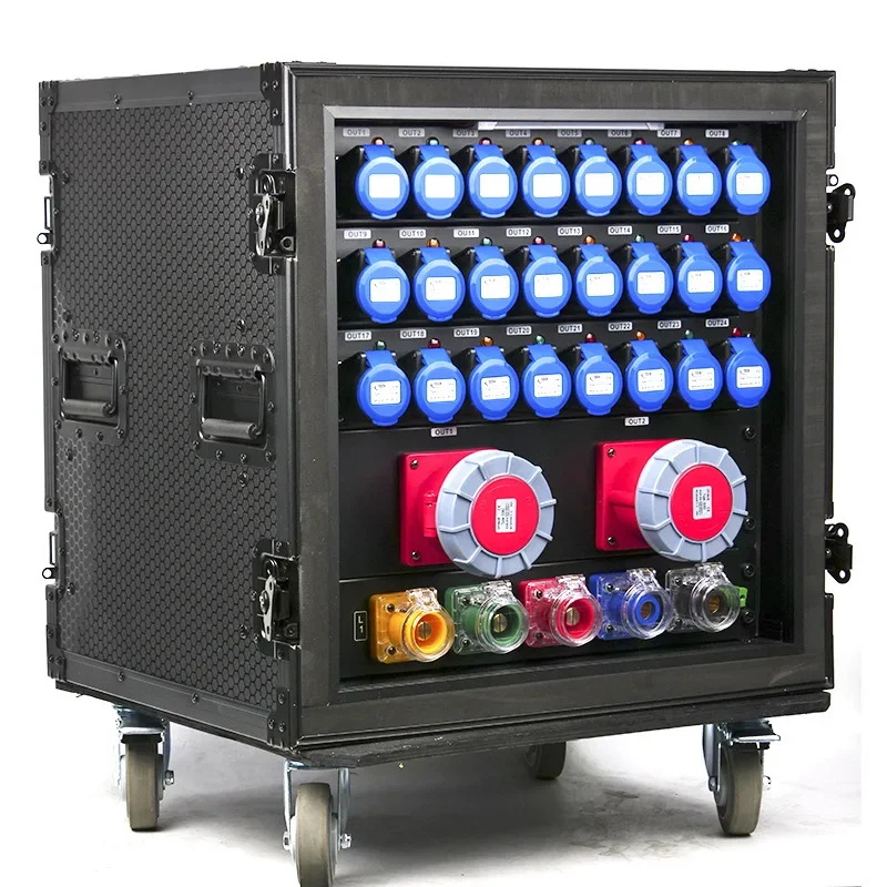 2026/ABCCABLS 30-way 16A IP65 Waterproof Plug-in Power Supply Cabinet with 220V Aviation Box for Stage Use