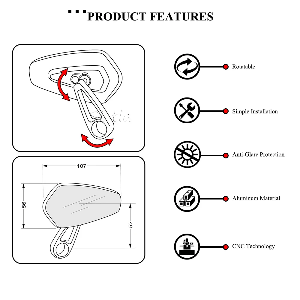New Motorcycle Handlebar Rearview Mirror For Ducati Panigale V2 V4 2021-2026 PANIGALE V4 V2 CNC Aluminum Rear View Mirrors