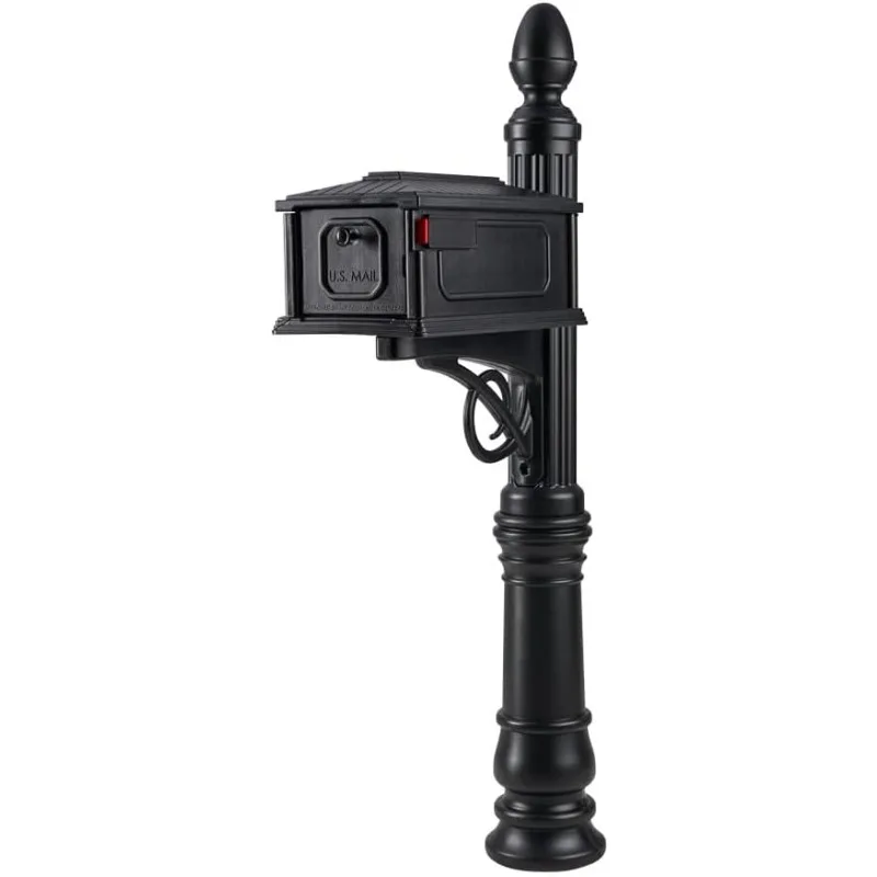 

Mailboxes Stratford Plastic Mailbox and Post Kit, SC000BAM, Black, Medium Capacity