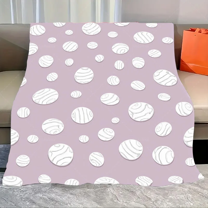 

1pc Flannel Blanket Modern Marble Dot Print Throw Blanket for Cozy Living Room Decor