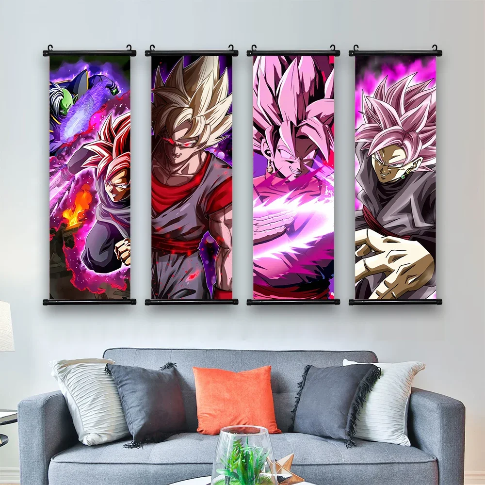 Dragon Ball Anime Poster Son Goku Home Decor Kakarotto Trunks Wall Art Bardock Hanging Scrolls Painting Picture Zarbon Wallpaper