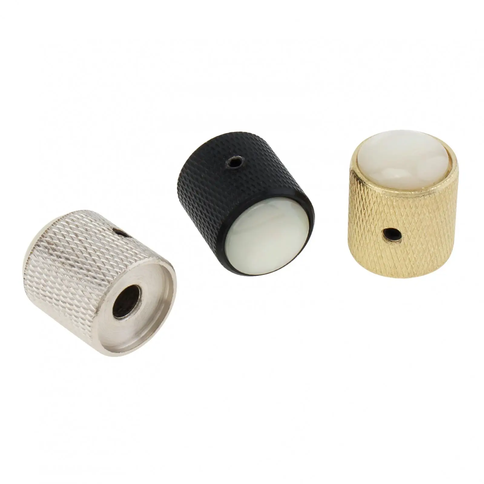 Metal Domed White Seashells Top Volume Tone Control Knob for Electric Guitar / Bass with Adjusting Wrench, Volume Button