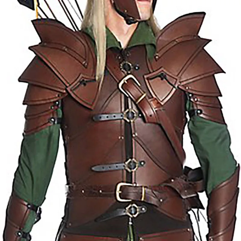 Mittelalterlichen Viking PU Leder Schulter Rüstung Gladiator Ritter Samurai Pauldrons Steampunk Gothic Spaulders Armour Cosplay Kostüm
