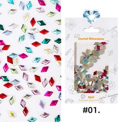 100/500pcs Rhombus Drop Mixed shape Boutique Flat bottom nail art rhinestones Glass crystal 3D nail decoration wholesale