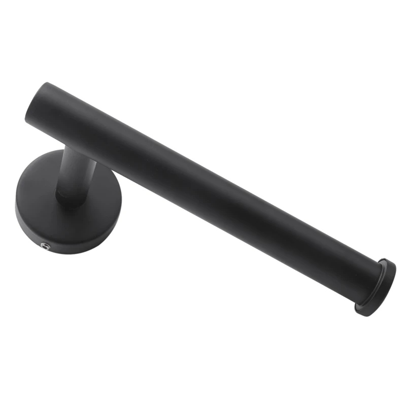 TKOH-2Pcs hardware do banheiro preto anel de toalha e suporte de papel higiênico aço inoxidável banheiro mão toalha titular
