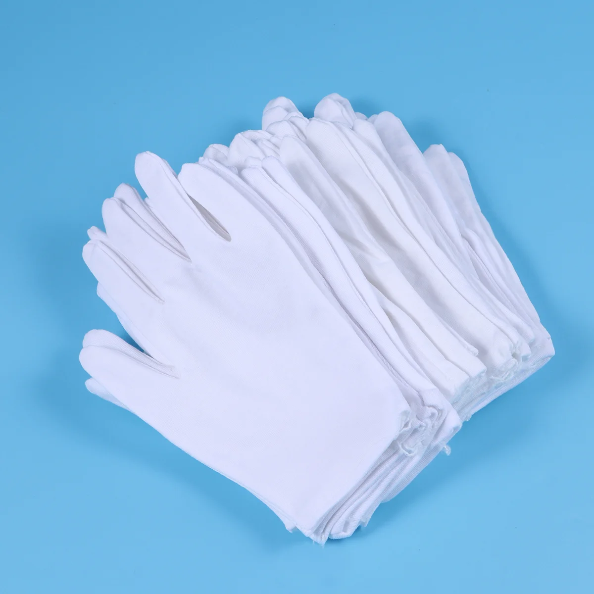 

12pcs 12 Pairs Cotton Gloves High Elastic Thickened For Work Beauty Handling Film Slides Protection Cotton Work Liner Gloves