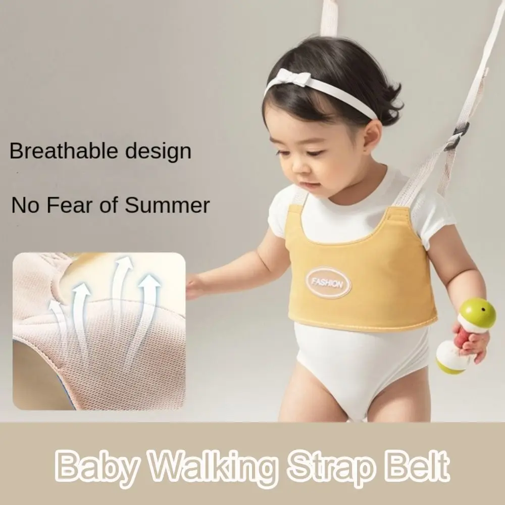 

Toddler Adjustable Baby Walker Belt Safety Handheld Infant Walking Harness Breathable Solid Color Walking Assistant Strap Reins