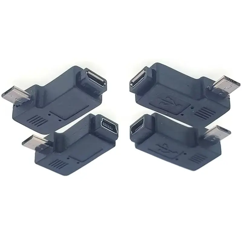 90 Degree Left & Right Angled Micro USB To Mini Connector Mini USB 5pin Female to Micro USB Male Data Sync Adapter Plug