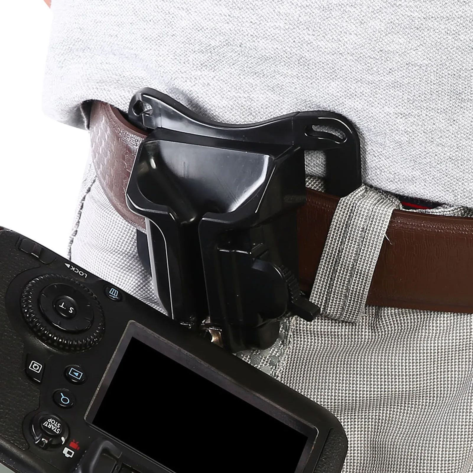 Camera Clip Mount Camera Hanger 1/4in Screw Mount Quick Release Waist Belt Buckle Holder for DSLR Camera Waist Mount