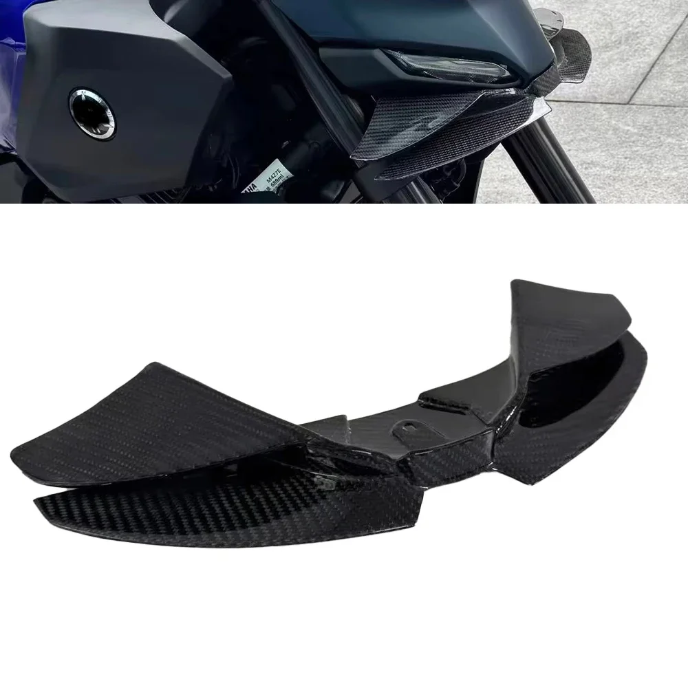 

For YAMAHA MT-07 2025 carbon fiber Wind Wing Aerodynamics Fairing Winglets Motorcycle Front Spoiler Lower spoiler Front Lip
