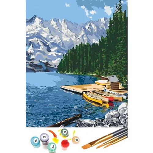 Tabdiko Painting By Numbers Hobby Set Sea and Boats 40x50 cm