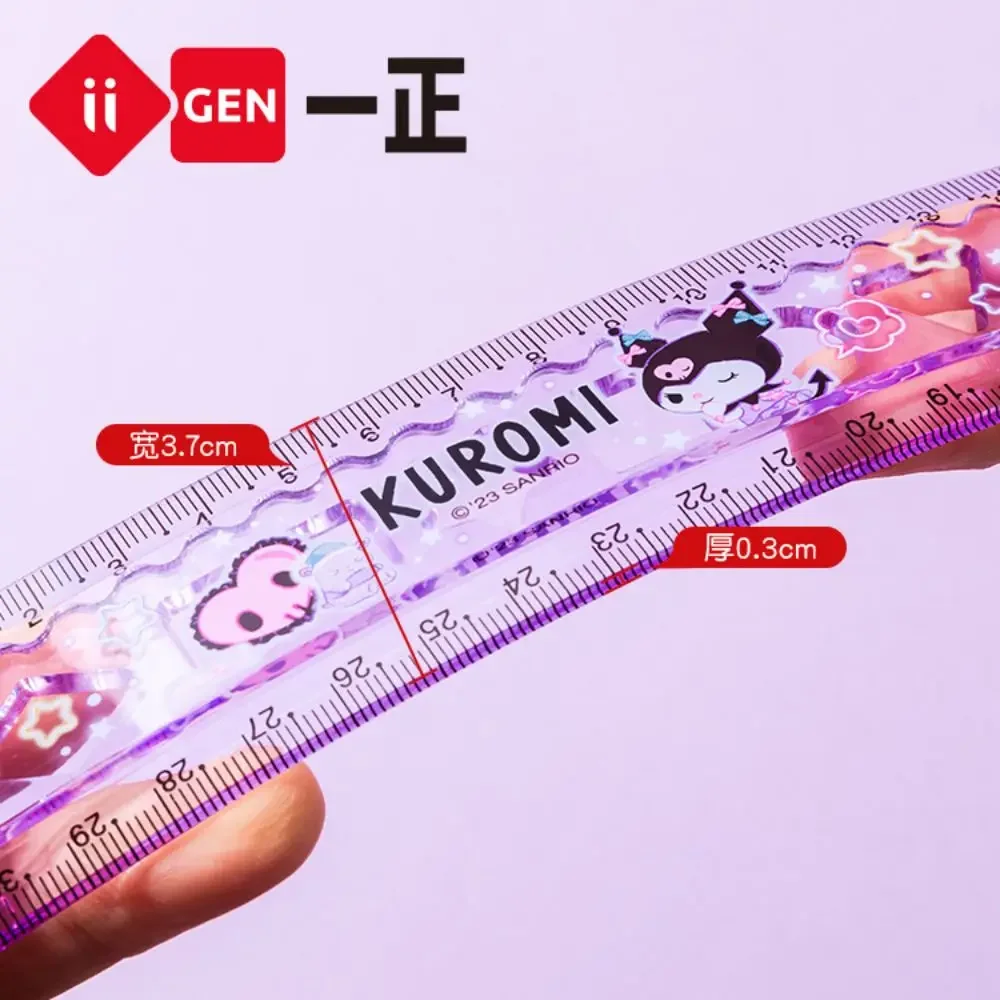 Iigen 30cm Cartoon Folding Ruler Melody Kwaii Elementary School Transparent Widened And Thickened Ruler Student Stationery 1pcs