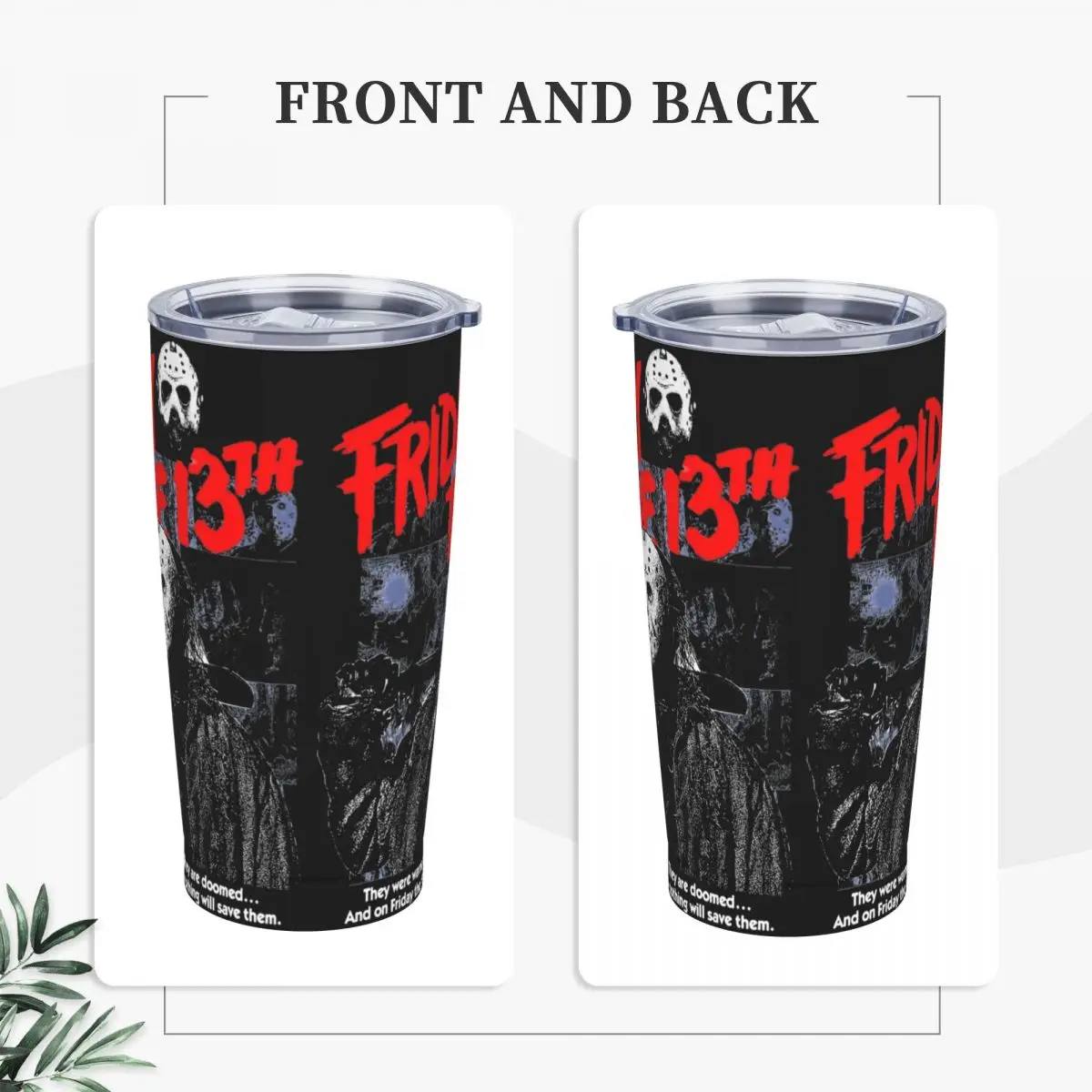 Friday 13th Horror Movie 2024 Tumbler Vacuum Insulated Jason Voorhees Killer Thermal Cup with Lid Straw Double Wall Mug 20oz