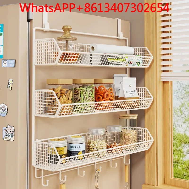 Refrigerator rack side storage rack outer side non-punching multi-layer hanging type (1pcs)