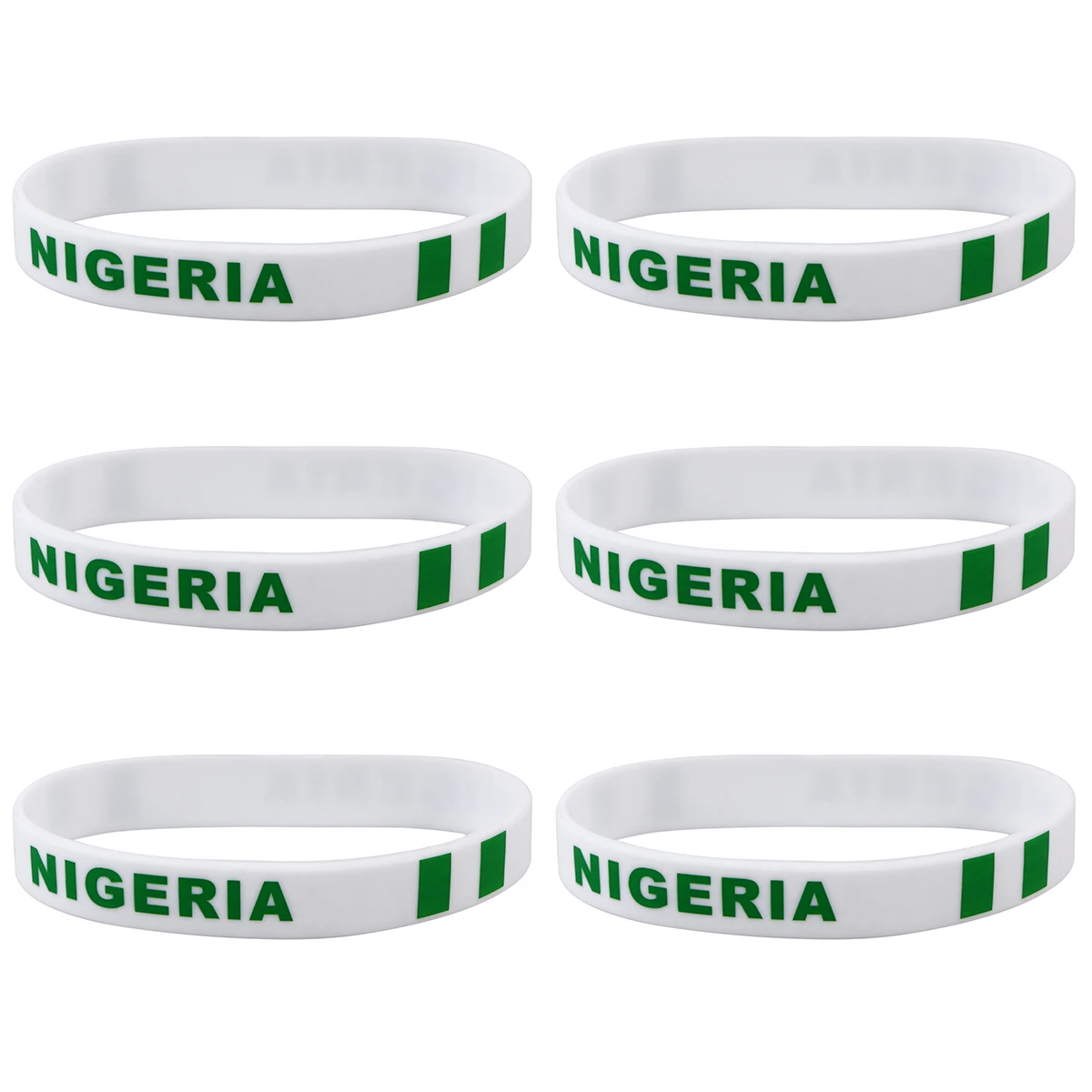 

6 Pcs Silicone Bracelet Wrist Straps Event Bands Football Wristbands Gift Country Flag Bulk Mexican