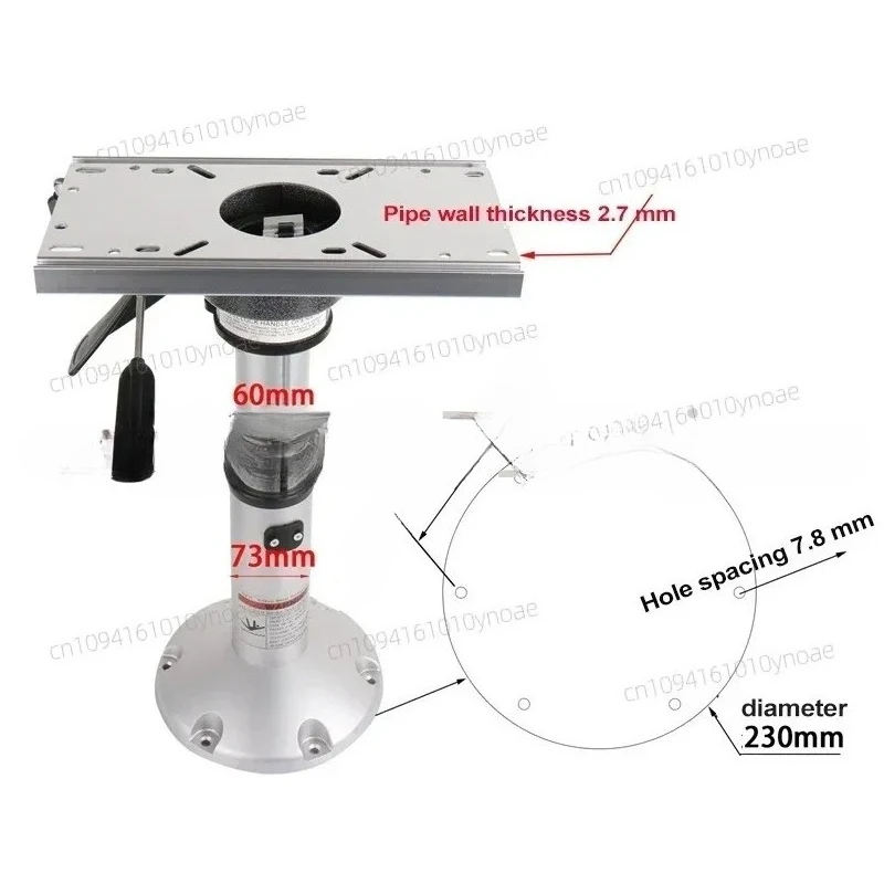 Pedestal de assento de barco de liga de alumínio 2025, altura ajustável 13-18 polegadas NOVO