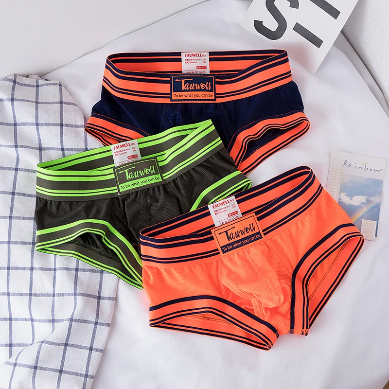 3pcs/lot men\'s underwear mens sexy mesh underwear boxer shorts head personality trend sports mesh boxers.