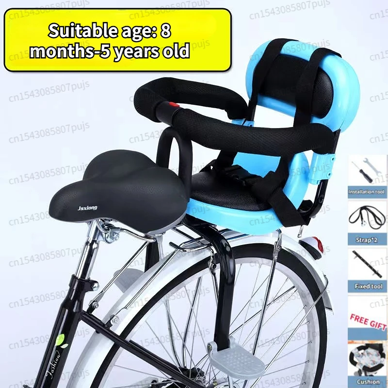 Bicycle Child Rear Safety Seat Electric Vehicle Scooter Baby Thickened and Strong Rear Seat with Seat Belt