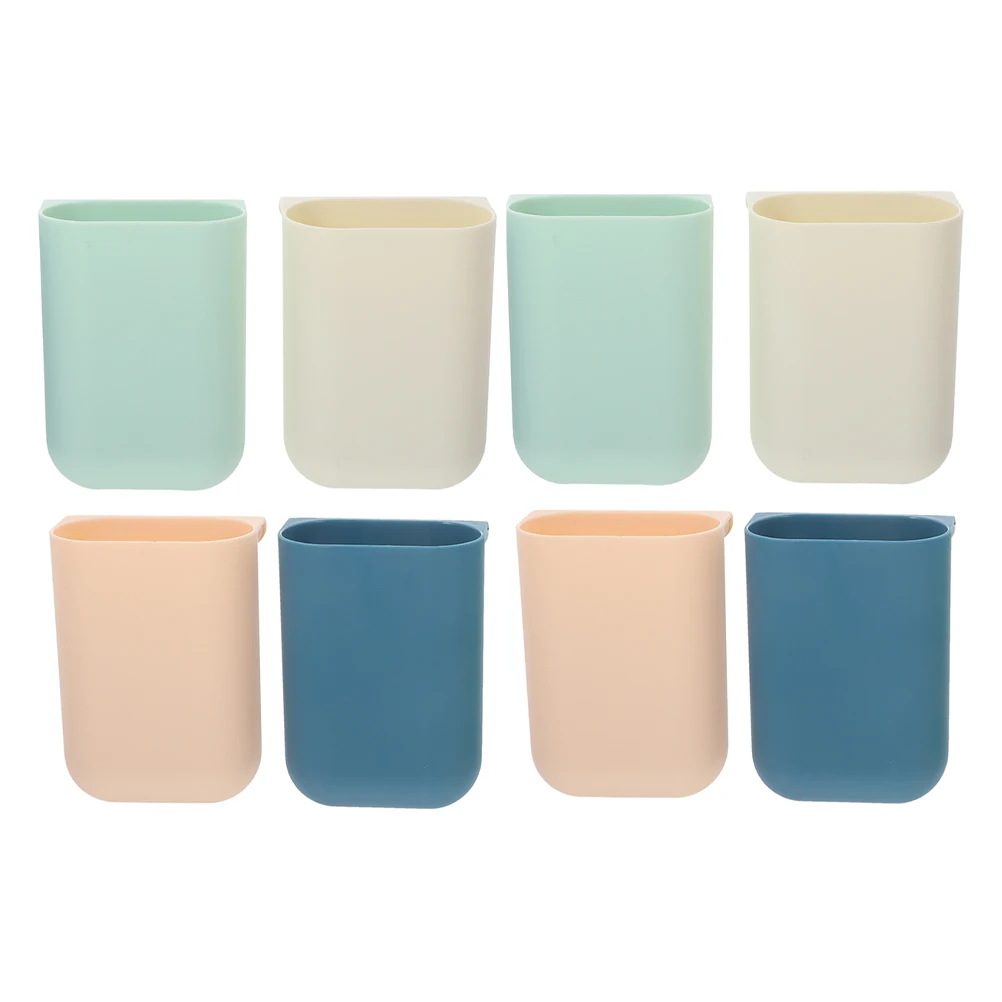 

8 pcs Desktop Storage Box Hanging Organizer Trash Can Cup Bucket Plastic Flower Pot Spacesaving Multifunctional Office Desk