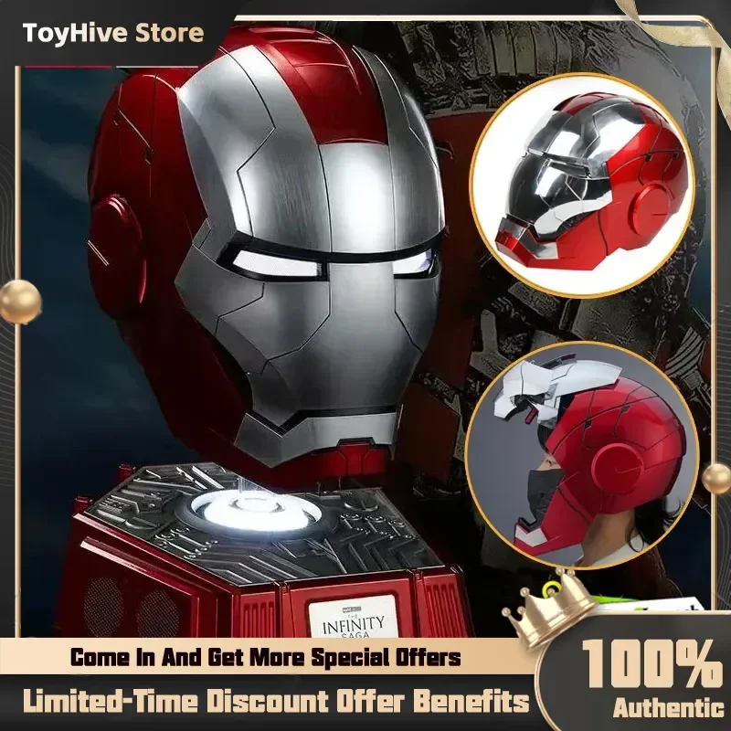 2025 Iron Man Mk5 Helmet Automatoc 1:1 Voice Control Avengers Mk7 Mk5 Cosplay With Led Light Electronic Close Ironman Helmet Gi