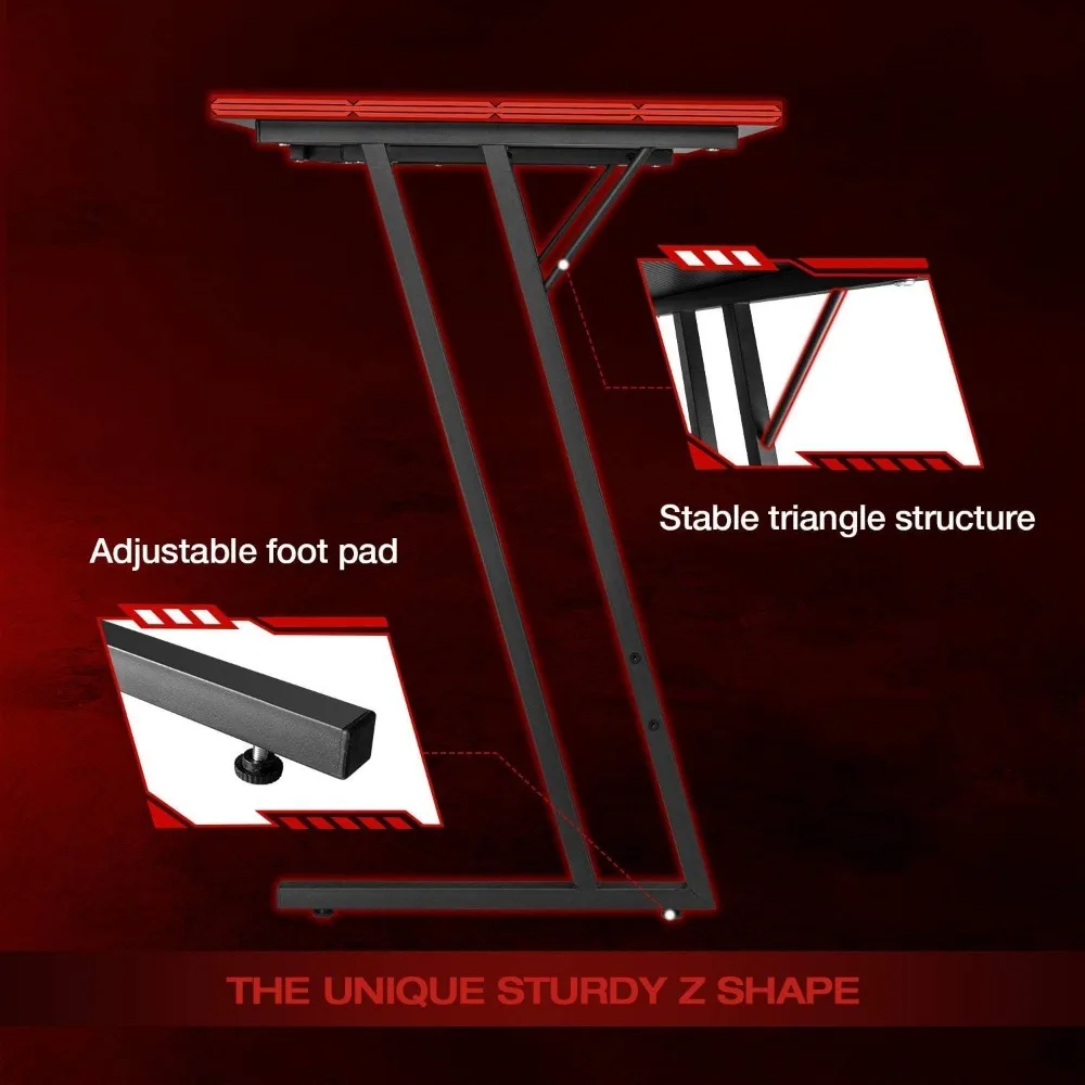 L Shaped Gaming Desk Computer Corner Desk PC Gaming Desk Table with Large Monitor Riser Stand