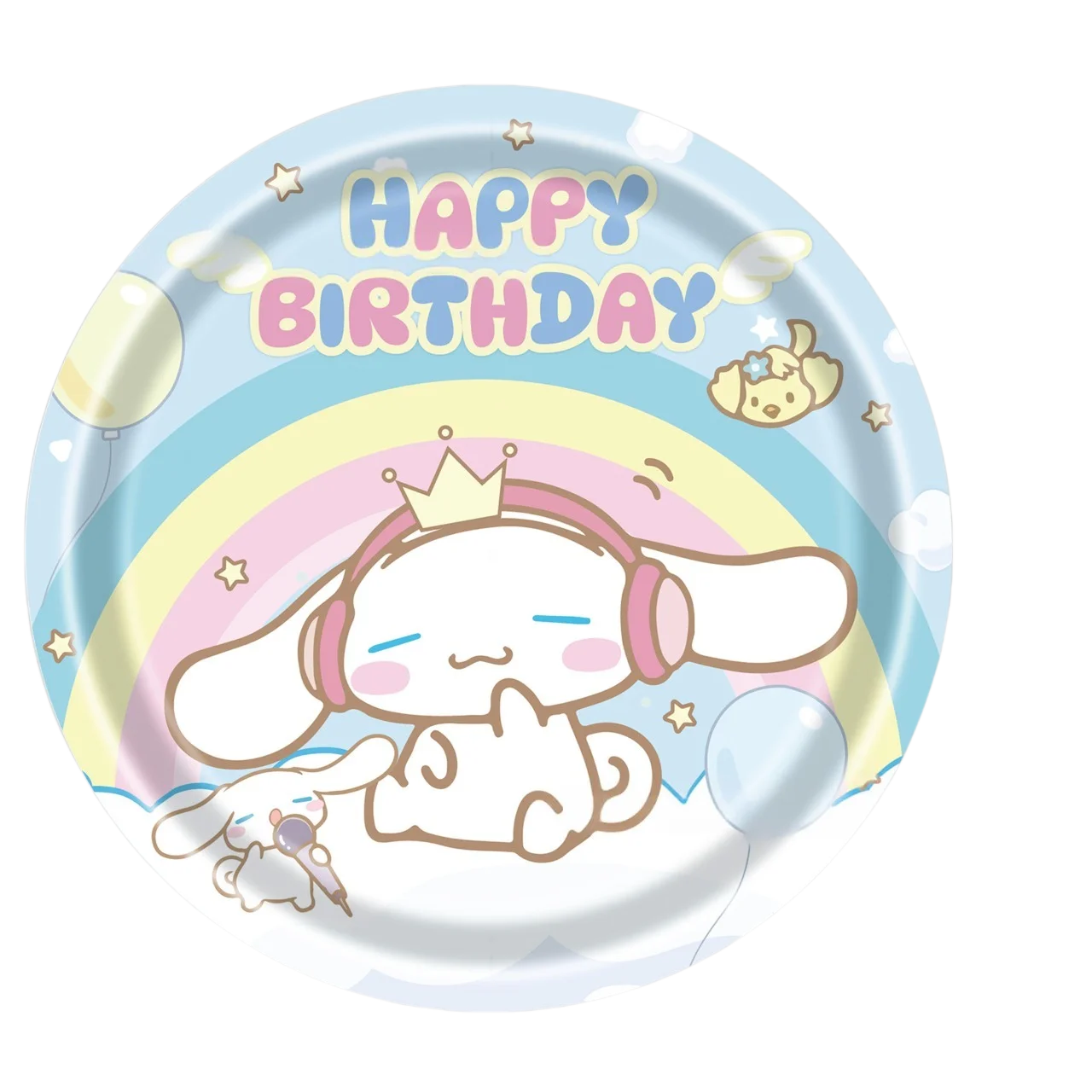 أدوات مائدة لحفلات أعياد الميلاد من سينامورول، لافتة كعكة يمكن التخلص منها، علم معلق، بالون سينامورول لطيف على شكل كلب، زينة عيد الميلاد #5